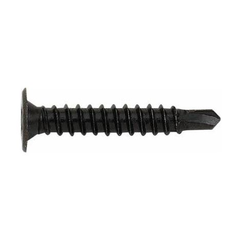 Index – Boîte de 500 vis autoperceuses noires M4 L 14 mm – Filetage pour béton armé et menuiserie – Tête extra plate pour vissage rapide