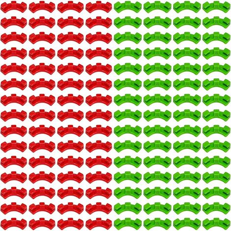 Lot de 120 Pinces à Cintrer Les Plantes à Faible Stress, Pinces à Plantes à 90 Degrés pour Faible Charge pour Fixer Les Tiges de Plantes Courbées et Les Plantes Grimpantes (Rouge + Vert) (1/5)