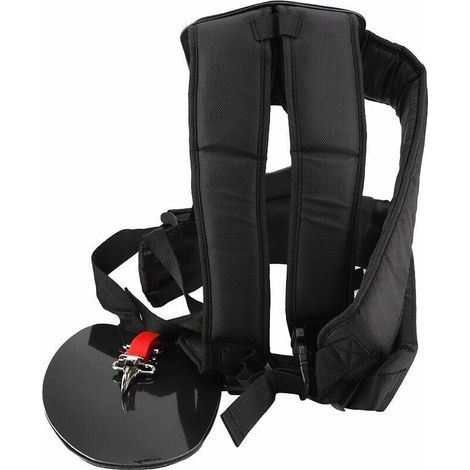 Universel Harnais à Double Pour Débroussailleuse Tondeuse, Tondeuse à Sangle d\\'épaule avec Ceinture de Nylon, Coussinet d\\'épaule Double Tondeuse pour Fixer Coupe-bordures (Noir) (1/5)