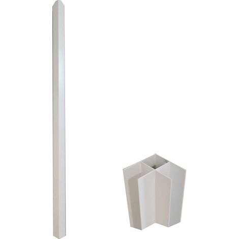 Palo d'angolo per vetrata atelier 130 cm in Alluminio termolaccato Bianco - BAYVIEW