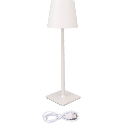 Lampe de table sans fil rechargeable LED minimaliste, veilleuse tactile pour camping, table basse, restaurant, blanche