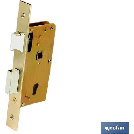 Serratura da infilare + Incontro Ottone D47 E40 (Porte in Legno)