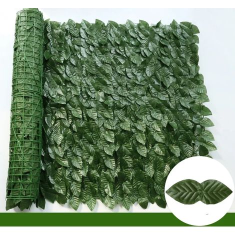 (Aneth vert foncé, 50 x 100 cm) 1 x 3 m Haie artificielle de lierre, panneaux de clôture à feuilles vertes, fausse haie d'intimité pour la décoration extérieure de la maison, du jardin ou du balcon (1/4)