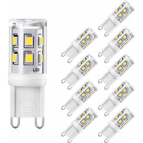 G9 LED 2W Équivalent 20W 25W G9 Halogènes, Blanc Neutre 4000K, Ampoule LED G9 Lampe, CRI 80, 300lm, 360 Degrés Angle, AC 220-240V, Not Dimmable, Lot de 10 (1/5)