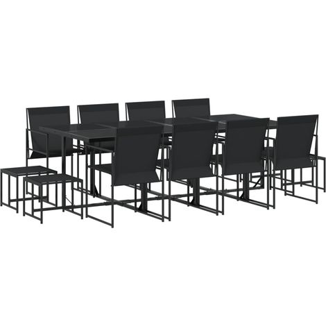 Maison Exclusive - Set da Pranzo da Giardino 13 pz Nero in Textilene