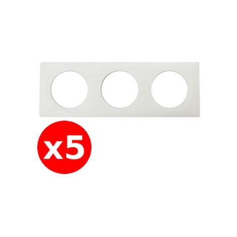 Legrand - Cu00e9liane - Lot de 5 Plaques Triple Yesterday - Blanc - Ru00e9f. : 066633x5 (1/2)