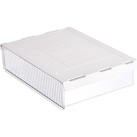 1 organisateur sous bureau, tiroir coulissant transparent, 21x6x17 cm, rangement discret sous table, pour bureau home-office (1/5)