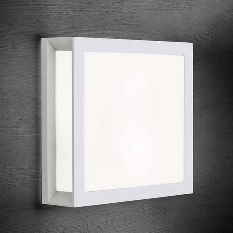[NEUWERTIG] B-Ware Außenwandleuchte Henry LED Gartenleuchte Wandleuchte Lampe weiß IP44 26x26cm (1/2)