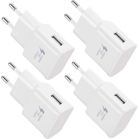 Lot de 5 adaptateurs secteur USB 5V-2A, chargeur rapide universel pour iPhone 12/11/X, 8/7/6 et Samsung Galaxy S22, S21, S20, S10, S5, S6, S7, S8, S9/Edge - Parfait (1/5)