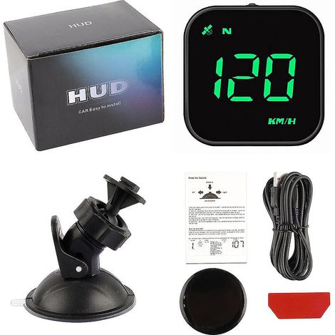 Compteur de vitesse numérique GPS HUD pour voiture, affichage tête haute (mph/km/h), boussole, alarme de survitesse. (1/4)