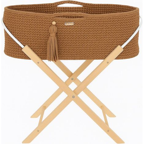 Moisés bohemio hecho a mano con soporte - color caramelo (1/5)
