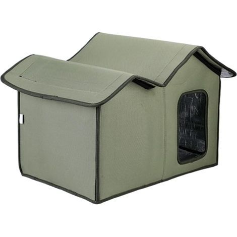 Grand abri isotherme pour chat – Maison chauffante pour l'extérieur Grande maison isolée pour chaton sauvage avec design étanche (1/5)
