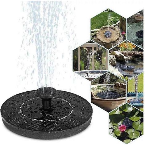 Fontein op zonne-energie voor zwembad, tuin, stromend water, drijvende fontein, vogelbad, erffontein - 13 cm (1/5)