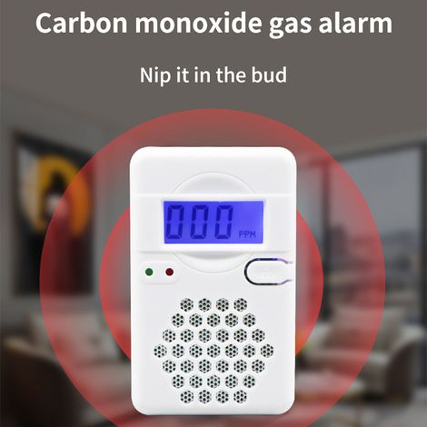 Mini-Kohlenmonoxidmelder mit Alarm und digitalem LCD-Bildschirm, akustischem Signal, Reset-Taste für CO-Test, Anzeige für niedrigen Batteriestand, für Zuhause, Büro, Reisen, Innen- und Außenbereich. (1/5)