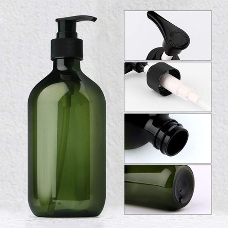 [NON UTILIZZATO] Flaconi con dosatore a pompa, dispenser di sapone liquido da 500 ml, grandi contenitori vuoti in plastica ricaricabili - Confezione da 3, verde
