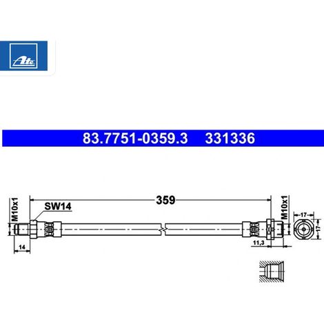 Flexible de frein ATE 83.7751-0359.3 MINI 34 30 9 804 832