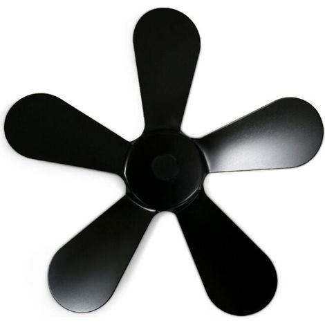 Ventilateur de four à 5 pales, en alliage d'aluminium, pour une meilleure circulation de l'air chaud, compatible avec de nombreux modèles et facile à installer sur la cheminée (noir) (1/5)