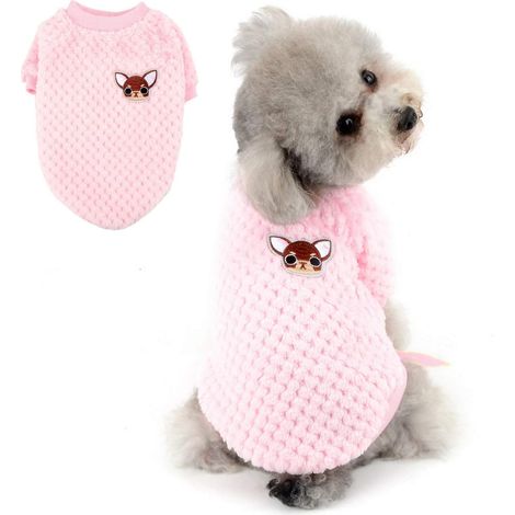 1 Pull Chien, Laine Polaire Douce, Coupe-Vent, Pour Petit Chien Et Chat, Hiver Rose