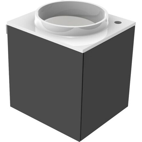 emco evo 450 Lavabo pour invités, noir, 450x450x508mm, 958227511, (1/4)