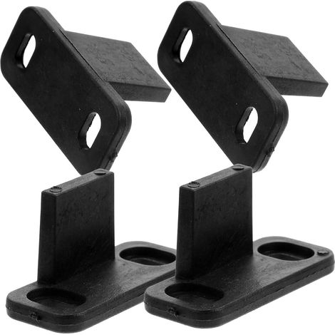 4 pièces guide de sol pour porte coulissante, PP, noir (1/5)