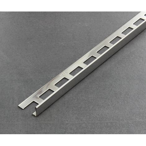 Fliesenschiene als Winkelprofil, Edelstahl (V2A) glänzend, Länge 2,50 m 8 mm Fliesenprofil
