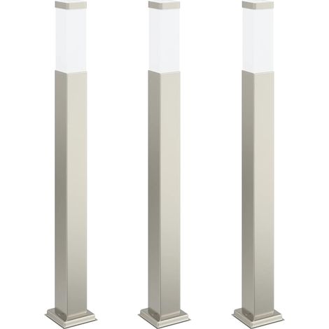 Balizas de iluminación, 3 unidades, 80 cm, acero inoxidable, IP44 vidaXL