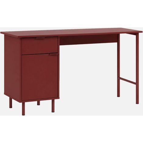 Escritorio de madera y metal con 1 cajón y 1 puerta (1/5)