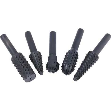 5 pièces/ensemble limes rotatives fraise perceuse Hss tête d'épine rotative accessoires de polissage bricolage meulage électrique outils travail du bois(Black) - Black (1/5)