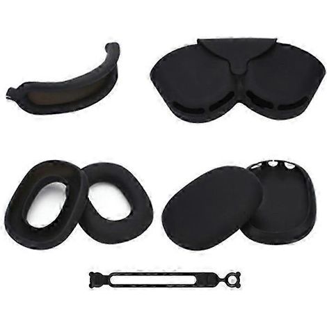 Compatible avec les AirPods Max : coques de protection en silicone pour écouteurs, arceau et pochette de rangement inclus. (1/5)