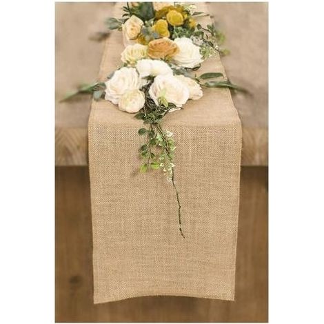 Chemin de Table Toile de Jute Ruban de Table Rouleau Jute Mariage Vintage Rustique Jardinage Décorations de Table 30cm Largeur, 180cmx30cm (1/5)