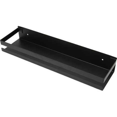 Étagère de salle de bain noire, grand espace de rangement, étanche, robuste, capacité de charge, ensemble d'étagères d'hôtel 40 x 10 x 6 cm (1/5)