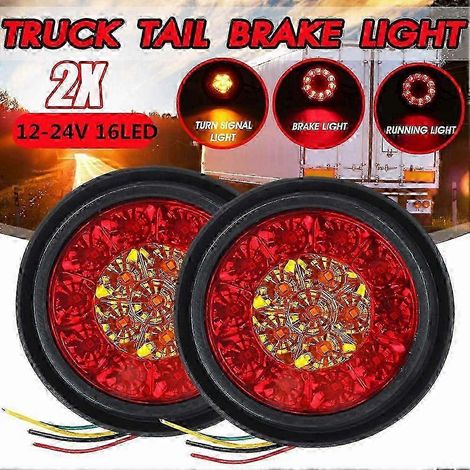 Luces traseras redondas impermeables de 16 LED para camiones, remolques y accesorios para automóviles. Edición 0618.