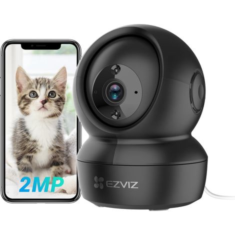 Caméra Surveillance WiFi Intérieure 1080P, Caméra Bébé Pan/Tilt à 360°, WiFi 2.4Ghz, Vision Nocturne avec Smart IR, Détection de Movement et Suivi Auto, Audio Bidirectionnel, Noir (1/5)
