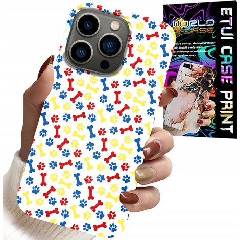 Funda para iPhone 15 PRO - Patas, huesos, dibujos animados de la Patrulla Canina + cristal (1/5)