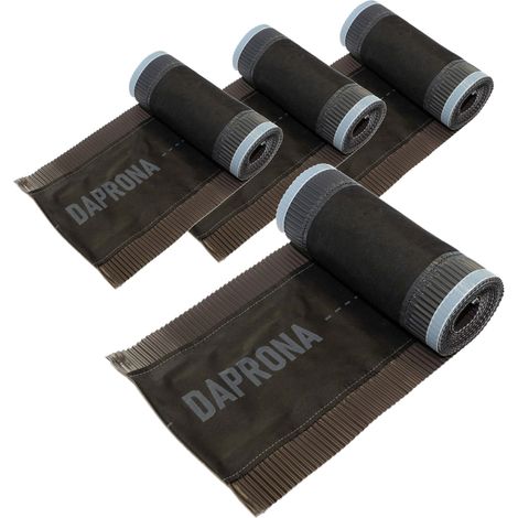 DAPRONA Firstband Alu 5m, Firstrolle, Gratband, Rollfirst, Dachabdichtung, Dachbelüftungsband - Braun, 4 Rollen - 390mm