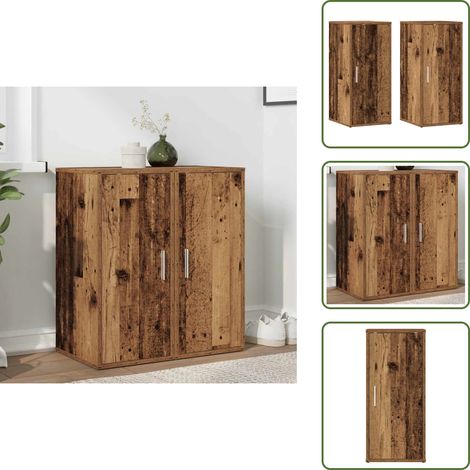 vidaXL Armoires à chaussures 2 pcs vieux bois bois d'ingénierie