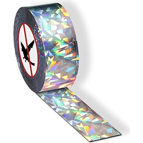 80 m x 2,4 cm reflektierendes Vogelabwehrband für Garten und Haus