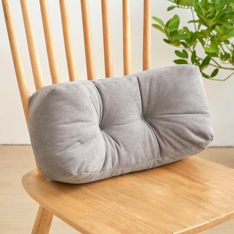 Coussin lombaire gris pour chaise, soutien lombaire pour chaise de bureau, soulagement des douleurs lombaires, coussin moelleux pour siège de voiture ou lit, haute élasticité (gris, 35 cm 16 cm 20 c (1/5)