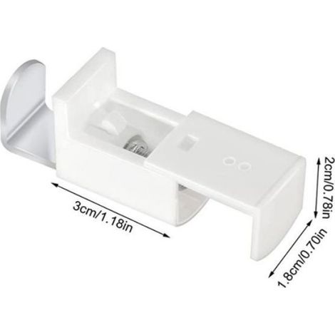 Supports de Serrage pour Store Plissé - Sans Perçage - Réglable en Tension - Pour Cadre de Fenêtre jusqu'à 20 mm - 8 Pièces (1/5)