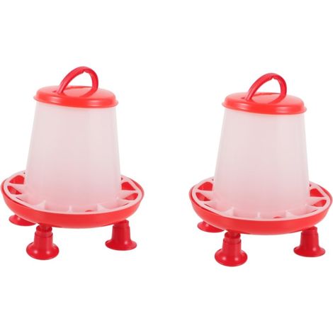 2 Pièces Seau d'alimentation pour Poulet Porte Distributeur Accessoires De Poulailler Belvédère De Poulet Kit D'arrosage Automatique Volaille Bol Poussin Cochon Plastique
