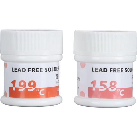 Pâte à souder 2 pièces, flux de soudure 25 à 45μm 158 ℃ 199 ℃ pour appareils électroniques