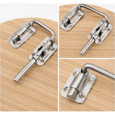 Lot de 2 Verrous Universels Inoxydable sans Percage Alliage de Zinc avec Vis 100 mm pour Porte et Fenetre (1/4)