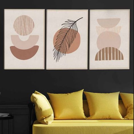 JSSEVN-Lot de 3 posters muraux, imprimés de feuille botanique, modernes, abstraits, sans cadre, image 03, 20 x 30 cm (1/4)