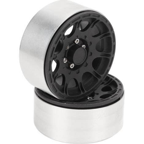 Naben aus Aluminiumlegierung, 1,9-Zoll-Beadlock-Felgen für Axial SCX10 RC-Car, Schwarz (1/5)
