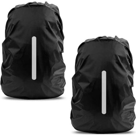 Lot de 2 housses de pluie réfléchissantes – 35 litres – Universelles – Pour vélo, marche et camping (1/5)