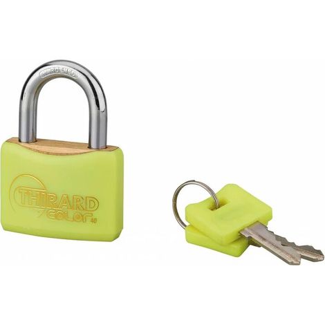 Cadenas à clé COLOR jaune 40 mm (1/2)