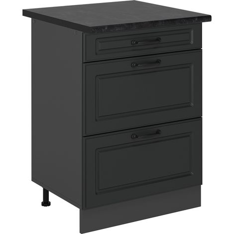 Meuble cuisine R-Line, Anthracite campagne, 60cm avec tiroirs, PT Anthracite, Vicco (1/5)