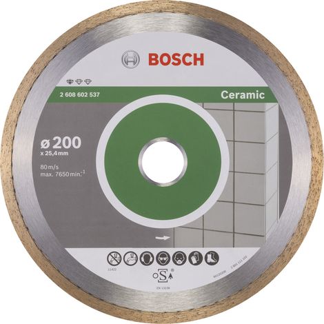 Bosch Diamanttrennscheibe Standard for Ceramic, 200 x 25,40 x 1,6 x 7 mm -2608602537