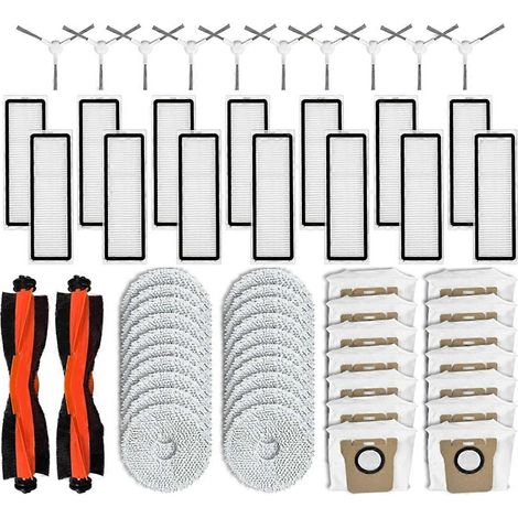 Accessoires pour aspirateur robot X20+, X10+ / X20 Plus, X10 Plus : brosse latérale principale, filtre HEPA, lingette de nettoyage et sacs à poussière. (1/5)