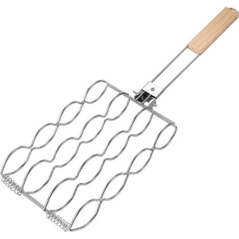 Grillkorb Tragbarer Grillkorb aus Metall für den Außenbereich Würstchenhalter multifunktionaler Maisaufhänger für Hähnchen Fleisch Fisch Steaks (1/5)